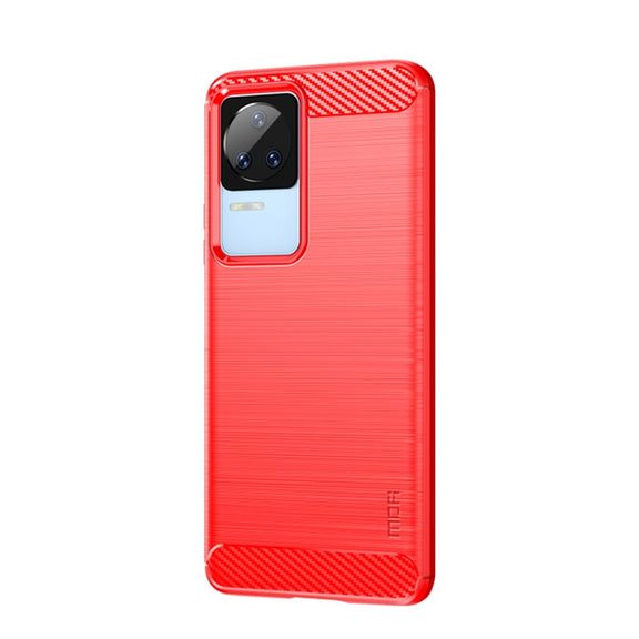 For Xiaomi Redmi K40S MOFI Gentleness Brushed Carbon Fiber Soft TPU Case(Red)