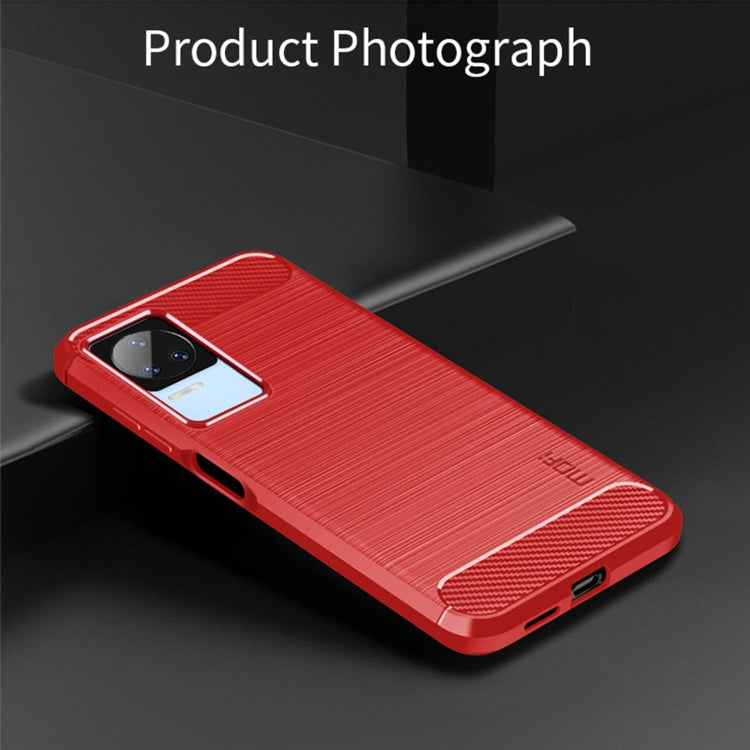 For Xiaomi Redmi K40S MOFI Gentleness Brushed Carbon Fiber Soft TPU Case(Red)