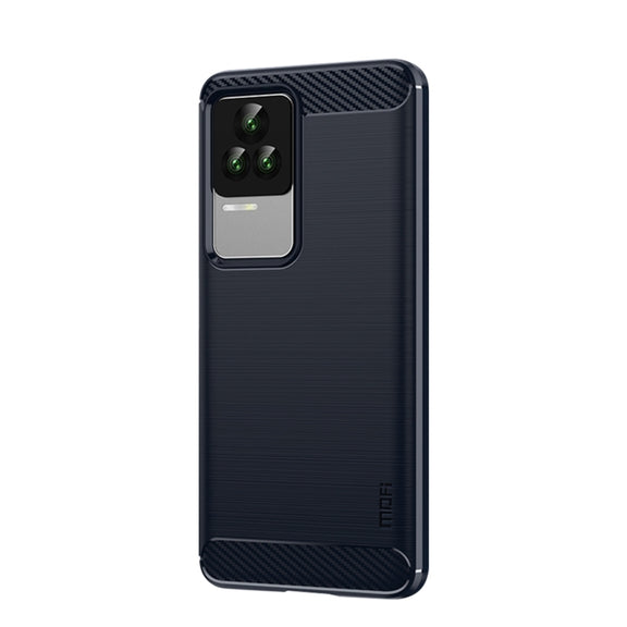 For Xiaomi Redmi K50 / K50 Pro MOFI Gentleness Brushed Carbon Fiber Soft TPU Case(Blue)