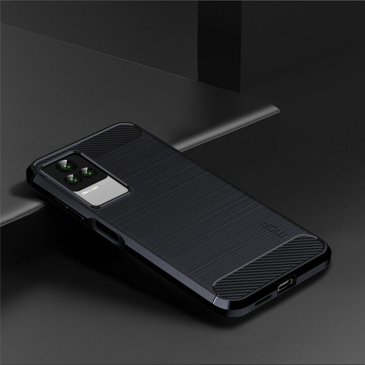 For Xiaomi Redmi K50 / K50 Pro MOFI Gentleness Brushed Carbon Fiber Soft TPU Case(Blue)
