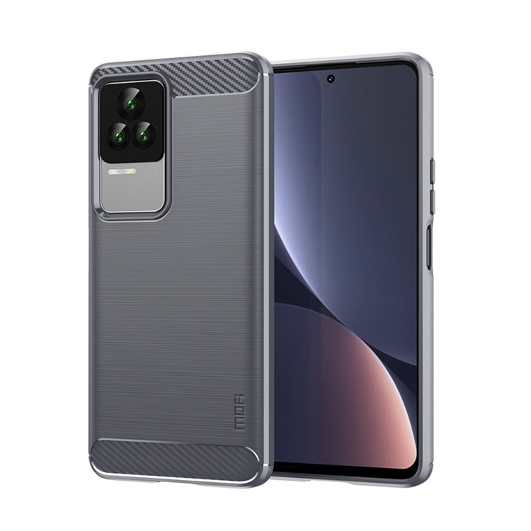For Xiaomi Redmi K50 / K50 Pro MOFI Gentleness Brushed Carbon Fiber Soft TPU Case(Gray)