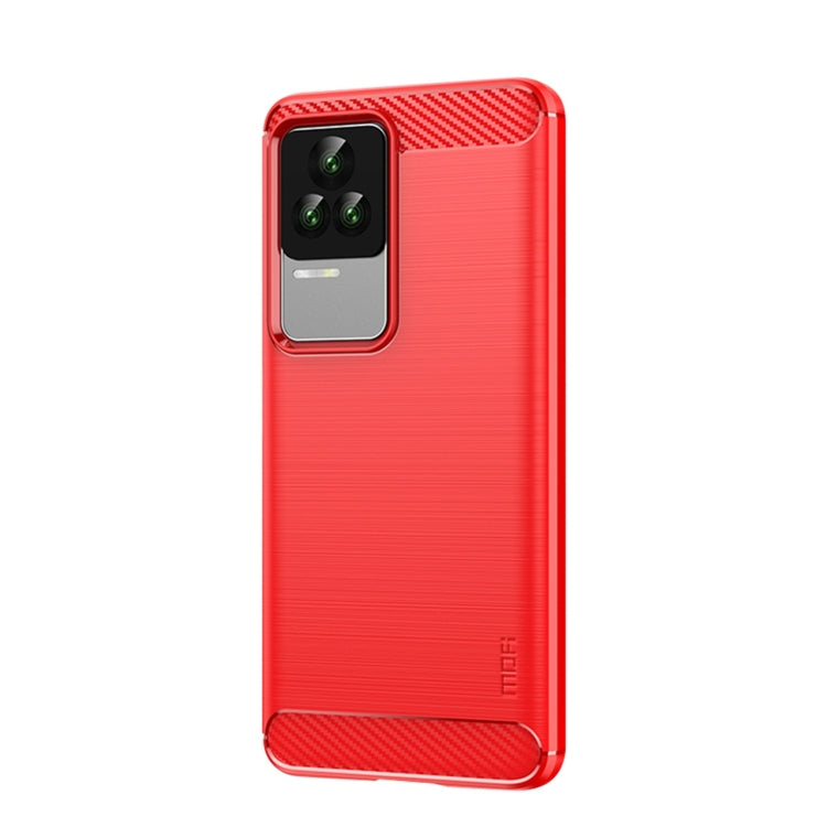 For Xiaomi Redmi K50 / K50 Pro MOFI Gentleness Brushed Carbon Fiber Soft TPU Case(Red)