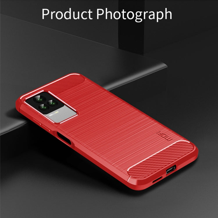 For Xiaomi Redmi K50 / K50 Pro MOFI Gentleness Brushed Carbon Fiber Soft TPU Case(Red)
