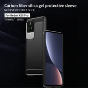 For Xiaomi Redmi K50 / K50 Pro MOFI Gentleness Brushed Carbon Fiber Soft TPU Case(Red)