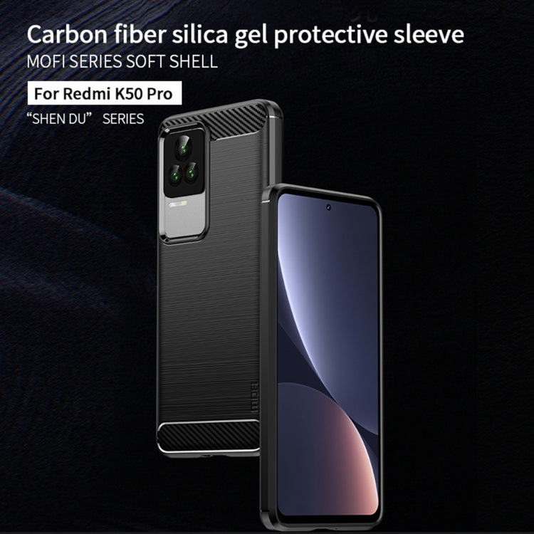 For Xiaomi Redmi K50 / K50 Pro MOFI Gentleness Brushed Carbon Fiber Soft TPU Case(Red)