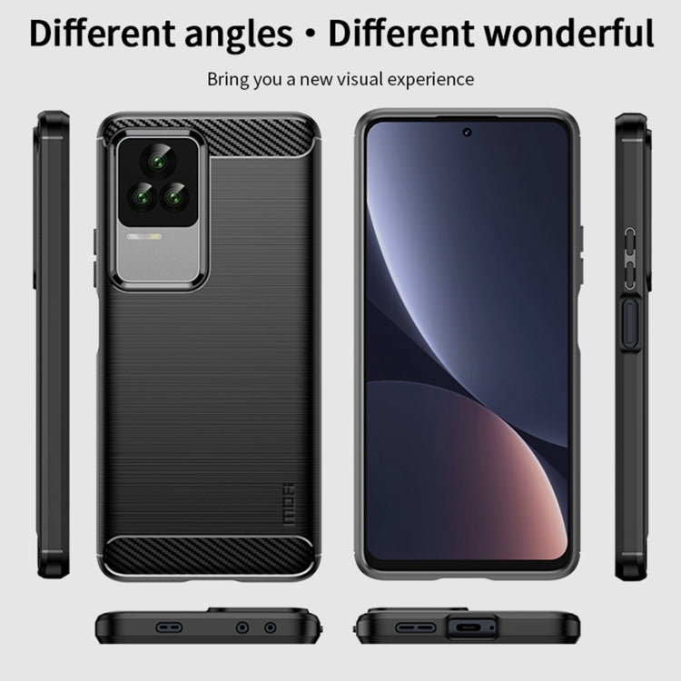 For Xiaomi Redmi K50 / K50 Pro MOFI Gentleness Brushed Carbon Fiber Soft TPU Case(Red)