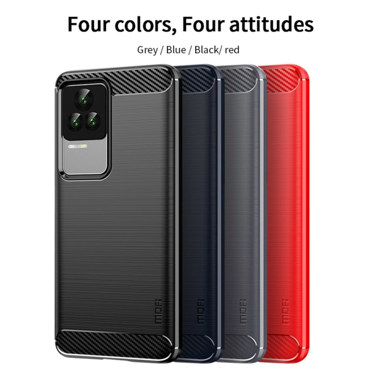 For Xiaomi Redmi K50 / K50 Pro MOFI Gentleness Brushed Carbon Fiber Soft TPU Case(Red)