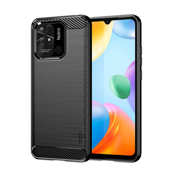For Xiaomi Redmi 10C MOFI Gentleness Brushed Carbon Fiber Soft TPU Case(Black)