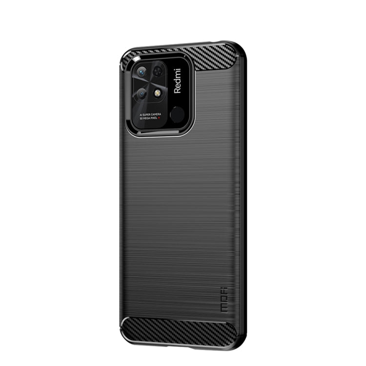 For Xiaomi Redmi 10C MOFI Gentleness Brushed Carbon Fiber Soft TPU Case(Black)