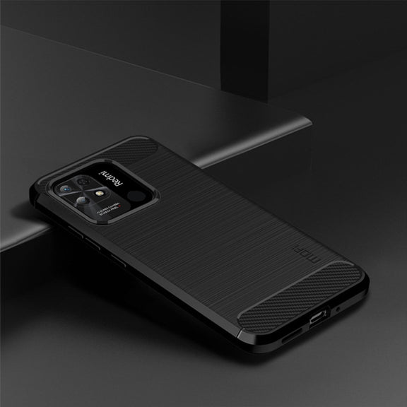 For Xiaomi Redmi 10C MOFI Gentleness Brushed Carbon Fiber Soft TPU Case(Black)
