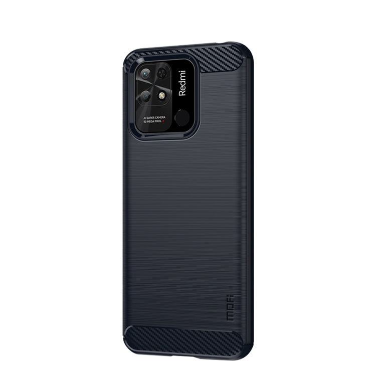 For Xiaomi Redmi 10C MOFI Gentleness Brushed Carbon Fiber Soft TPU Case(Blue)