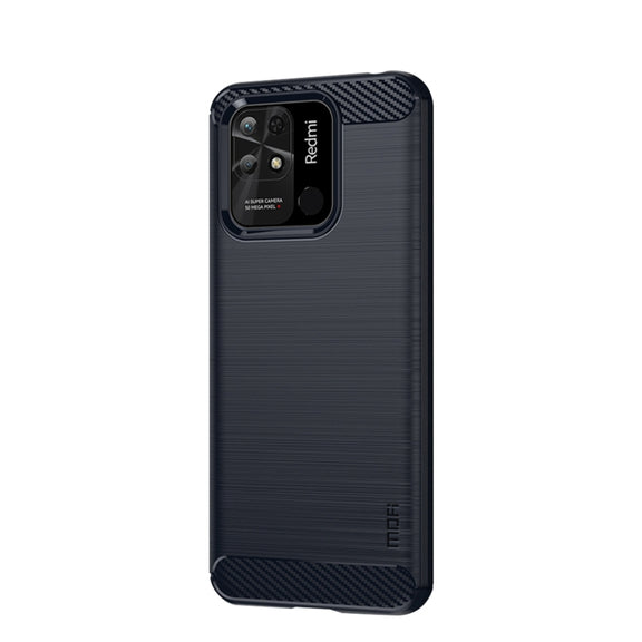For Xiaomi Redmi 10C MOFI Gentleness Brushed Carbon Fiber Soft TPU Case(Blue)