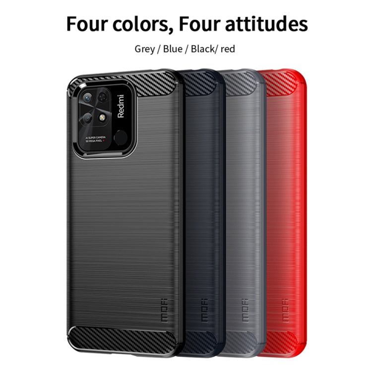 For Xiaomi Redmi 10C MOFI Gentleness Brushed Carbon Fiber Soft TPU Case(Blue)