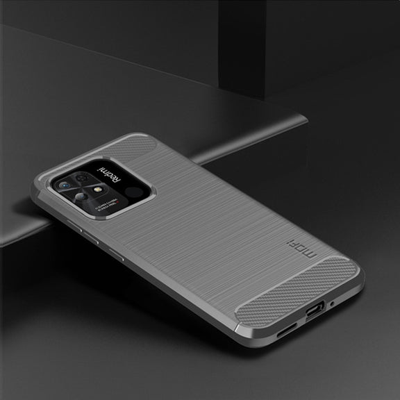 For Xiaomi Redmi 10C MOFI Gentleness Brushed Carbon Fiber Soft TPU Case(Gray)