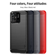 For Xiaomi Redmi 10C MOFI Gentleness Brushed Carbon Fiber Soft TPU Case(Red)