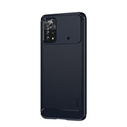 For Xiaomi Poco X4 Pro 5G MOFI Gentleness Brushed Carbon Fiber Soft TPU Case(Blue)