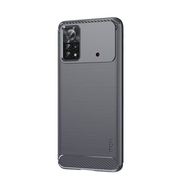 For Xiaomi Poco X4 Pro 5G MOFI Gentleness Brushed Carbon Fiber Soft TPU Case(Gray)