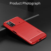 For Xiaomi Poco X4 Pro 5G MOFI Gentleness Brushed Carbon Fiber Soft TPU Case(Red)