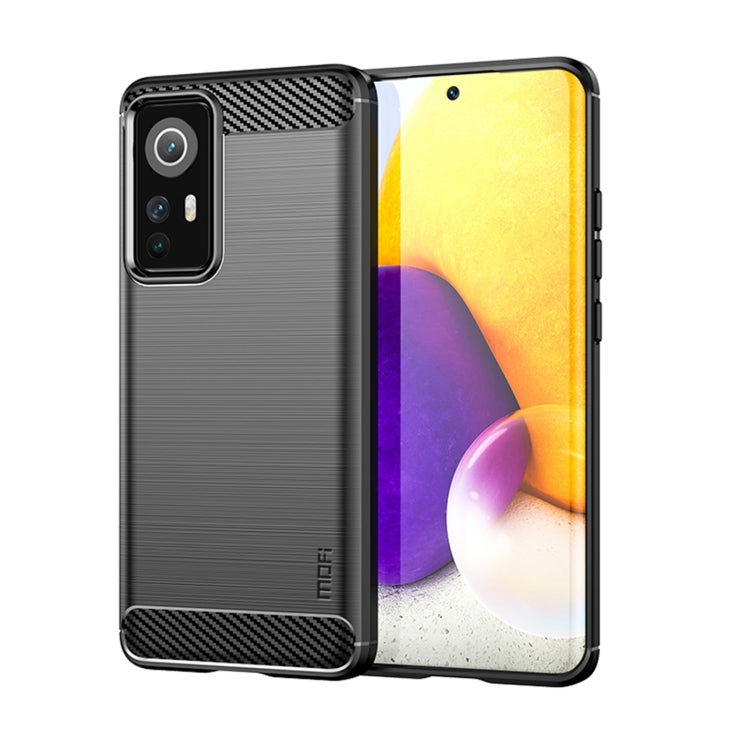 For Xiaomi 12 / 12X MOFI Gentleness Brushed Carbon Fiber Soft TPU Case(Black)