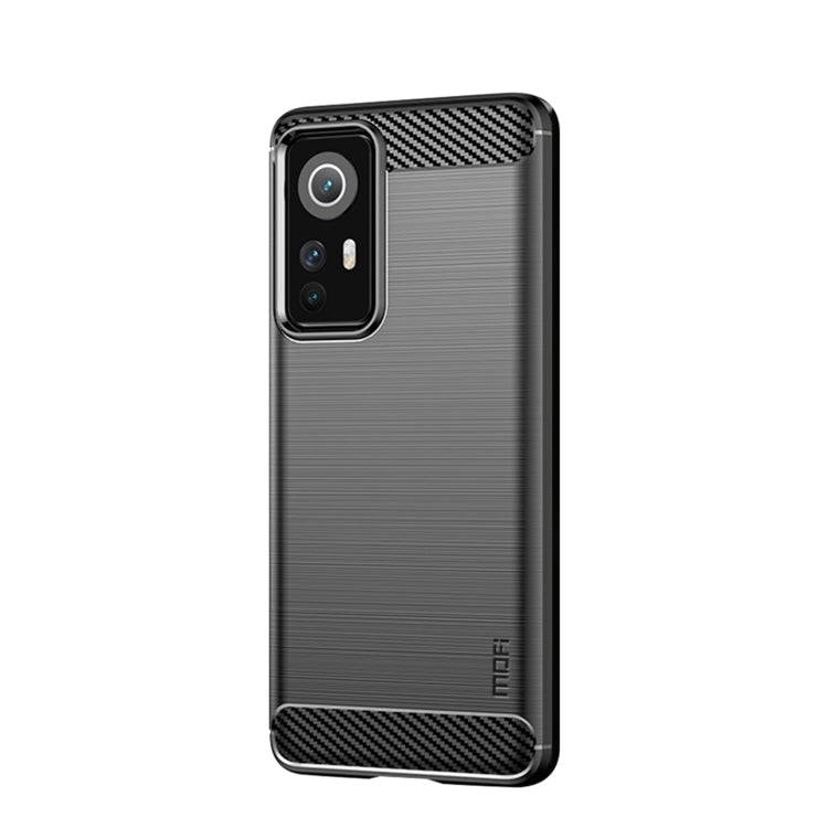 For Xiaomi 12 / 12X MOFI Gentleness Brushed Carbon Fiber Soft TPU Case(Black)