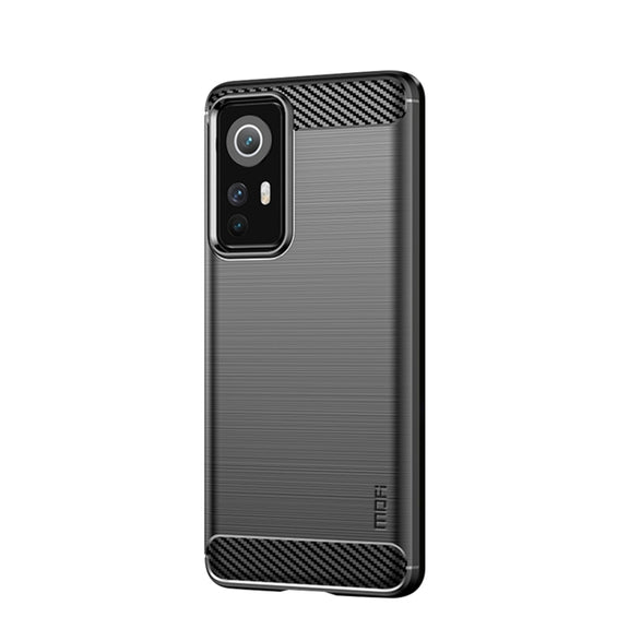 For Xiaomi 12 / 12X MOFI Gentleness Brushed Carbon Fiber Soft TPU Case(Black)
