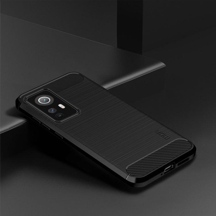For Xiaomi 12 / 12X MOFI Gentleness Brushed Carbon Fiber Soft TPU Case(Black)