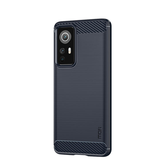 For Xiaomi 12 / 12X MOFI Gentleness Brushed Carbon Fiber Soft TPU Case(Blue)