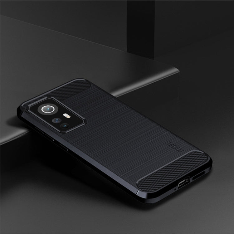 For Xiaomi 12 / 12X MOFI Gentleness Brushed Carbon Fiber Soft TPU Case(Blue)