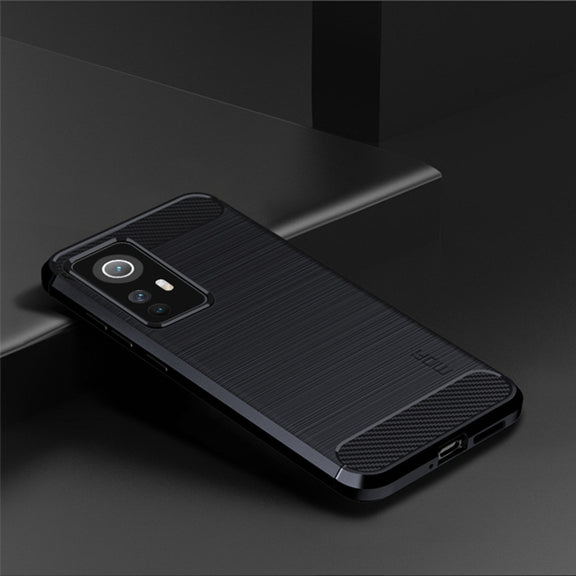 For Xiaomi 12 / 12X MOFI Gentleness Brushed Carbon Fiber Soft TPU Case(Blue)