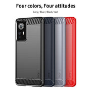 For Xiaomi 12 / 12X MOFI Gentleness Brushed Carbon Fiber Soft TPU Case(Blue)