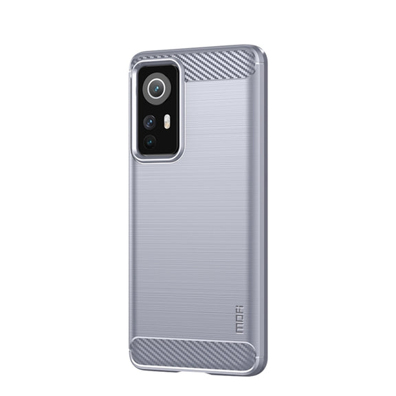 For Xiaomi 12 / 12X MOFI Gentleness Brushed Carbon Fiber Soft TPU Case(Gray)