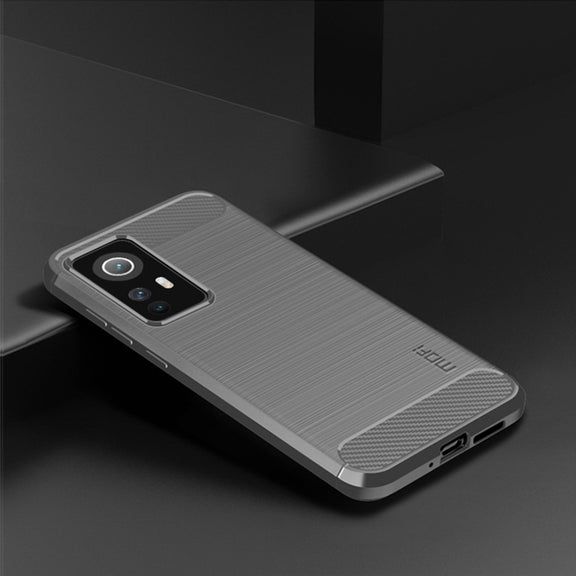 For Xiaomi 12 / 12X MOFI Gentleness Brushed Carbon Fiber Soft TPU Case(Gray)