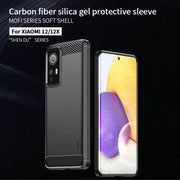 For Xiaomi 12 / 12X MOFI Gentleness Brushed Carbon Fiber Soft TPU Case(Gray)