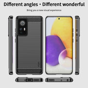 For Xiaomi 12 / 12X MOFI Gentleness Brushed Carbon Fiber Soft TPU Case(Red)