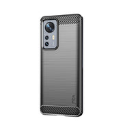 For Xiaomi 12 Pro MOFI Gentleness Brushed Carbon Fiber Soft TPU Case(Black)