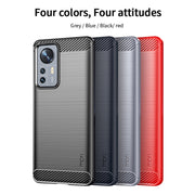 For Xiaomi 12 Pro MOFI Gentleness Brushed Carbon Fiber Soft TPU Case(Blue)
