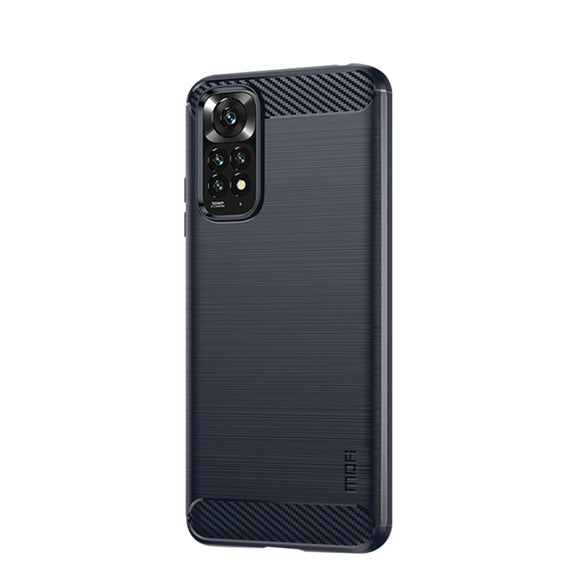 For Xiaomi Redmi Note 11 4G Global / Note 11S 4G MOFI Gentleness Brushed Carbon Fiber TPU Case(Blue)