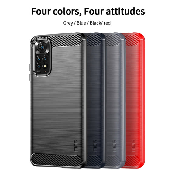 For Xiaomi Redmi Note 11 4G Global / Note 11S 4G MOFI Gentleness Brushed Carbon Fiber TPU Case(Blue)
