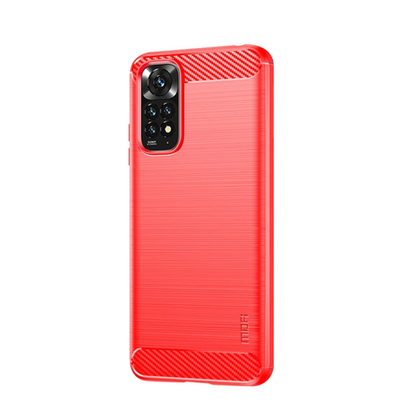 For Xiaomi Redmi Note 11 4G Global / Note 11S 4G MOFI Gentleness Brushed Carbon Fiber TPU Case(Red)