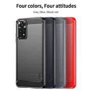 For Xiaomi Redmi Note 11 4G Global / Note 11S 4G MOFI Gentleness Brushed Carbon Fiber TPU Case(Red)