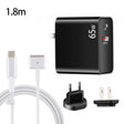 PD-65W USB-C / Type-C + QC3. 0 USB Laptop Charging Adapter + 1.8m USB-C / Type-C to MagSafe 2 / T Head Data Cable, EU Plug / US Plug(Black) - Cable & Adapter by PMC Jewellery | Online Shopping South Africa | PMC Jewellery | Buy Now Pay Later Mobicred
