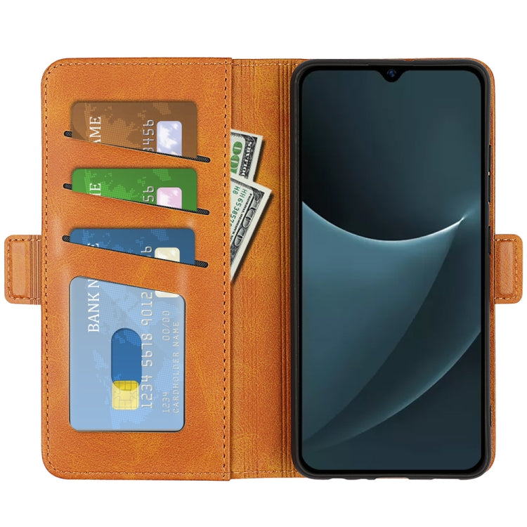 For Blackview A95 Dual-side Magnetic Buckle Leather Phone Case(Yellow)