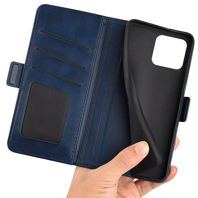 For Blackview A55 Pro Dual-side Magnetic Buckle Leather Phone Case(Dark Blue)