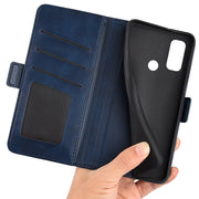 For Ulefone note 10 Dual-side Magnetic Buckle Leather Phone Case(Dark Blue)