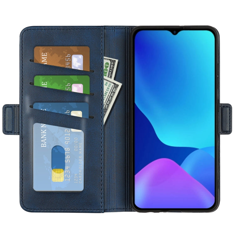 For Ulefone note 10 Dual-side Magnetic Buckle Leather Phone Case(Dark Blue)