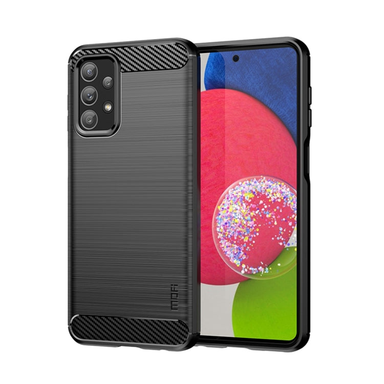 For Samsung Galaxy A23 / M23 / F23 MOFI Gentleness Series Brushed Texture Carbon Fiber Soft TPU Case(Black)