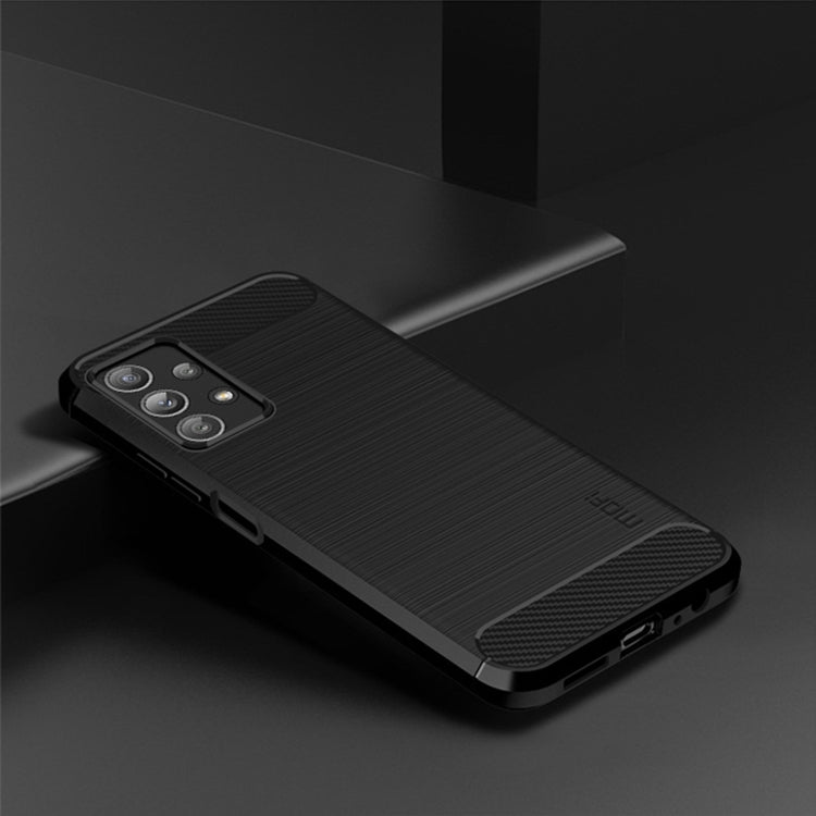 For Samsung Galaxy A23 / M23 / F23 MOFI Gentleness Series Brushed Texture Carbon Fiber Soft TPU Case(Black)