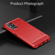 For Samsung Galaxy A23 / M23 / F23 MOFI Gentleness Series Brushed Texture Carbon Fiber Soft TPU Case(Red)