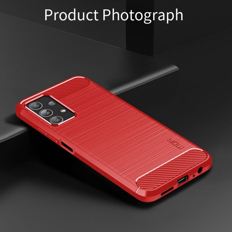 For Samsung Galaxy A23 / M23 / F23 MOFI Gentleness Series Brushed Texture Carbon Fiber Soft TPU Case(Red)