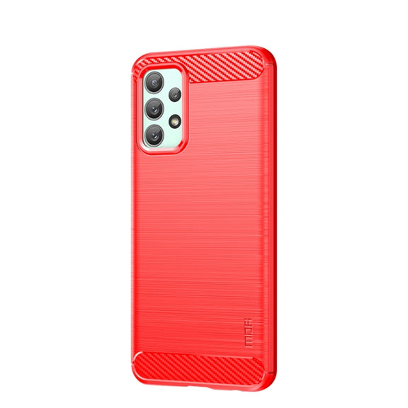 For Samsung Galaxy A23 / M23 / F23 MOFI Gentleness Series Brushed Texture Carbon Fiber Soft TPU Case(Red)